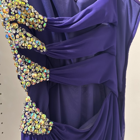 La Femme Rhinestone Strapless Prom Dress - Picture 6 of 9